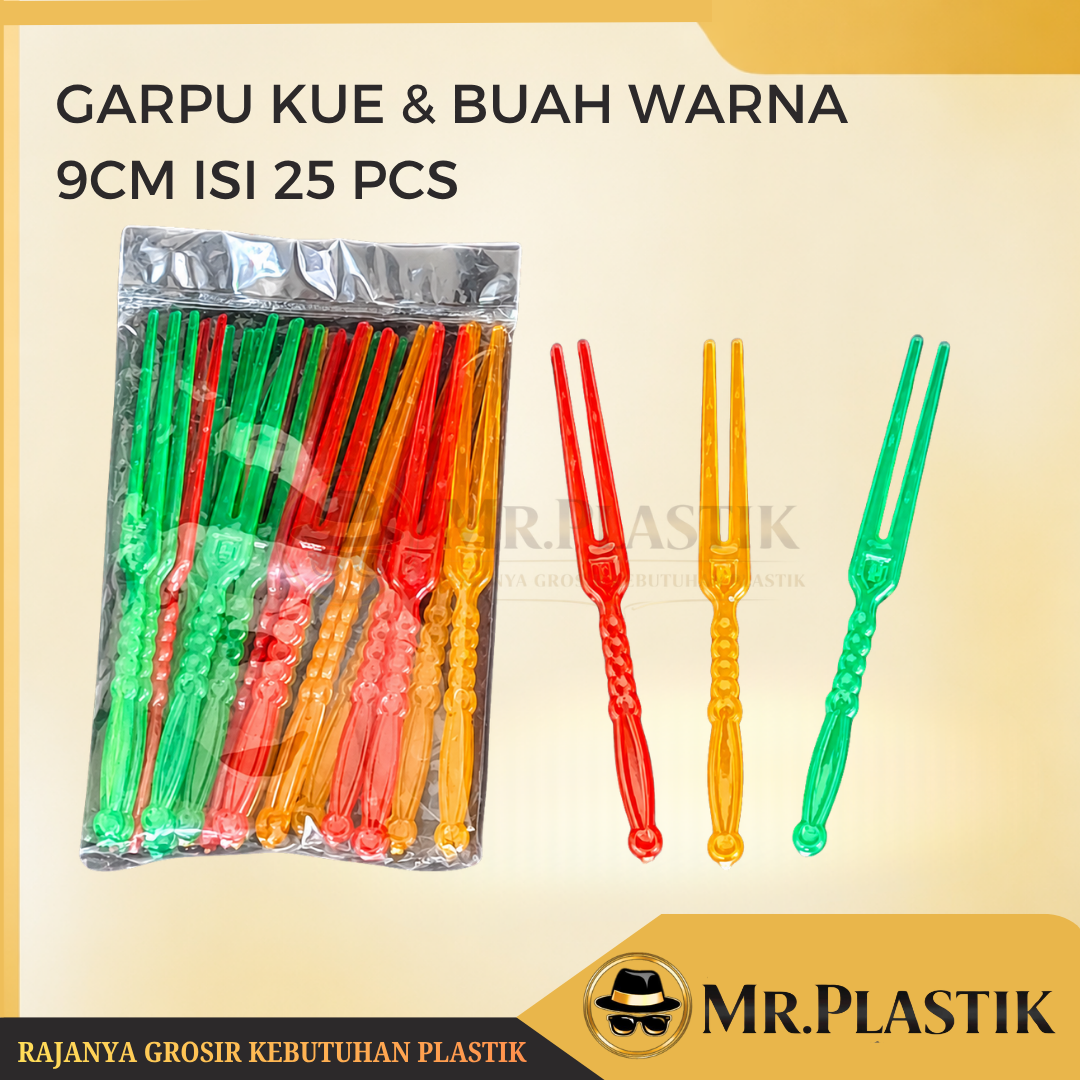 1 DUS Garpu Kue & Buah Warna 9cm isi 150 PAK / 3.750 pcs