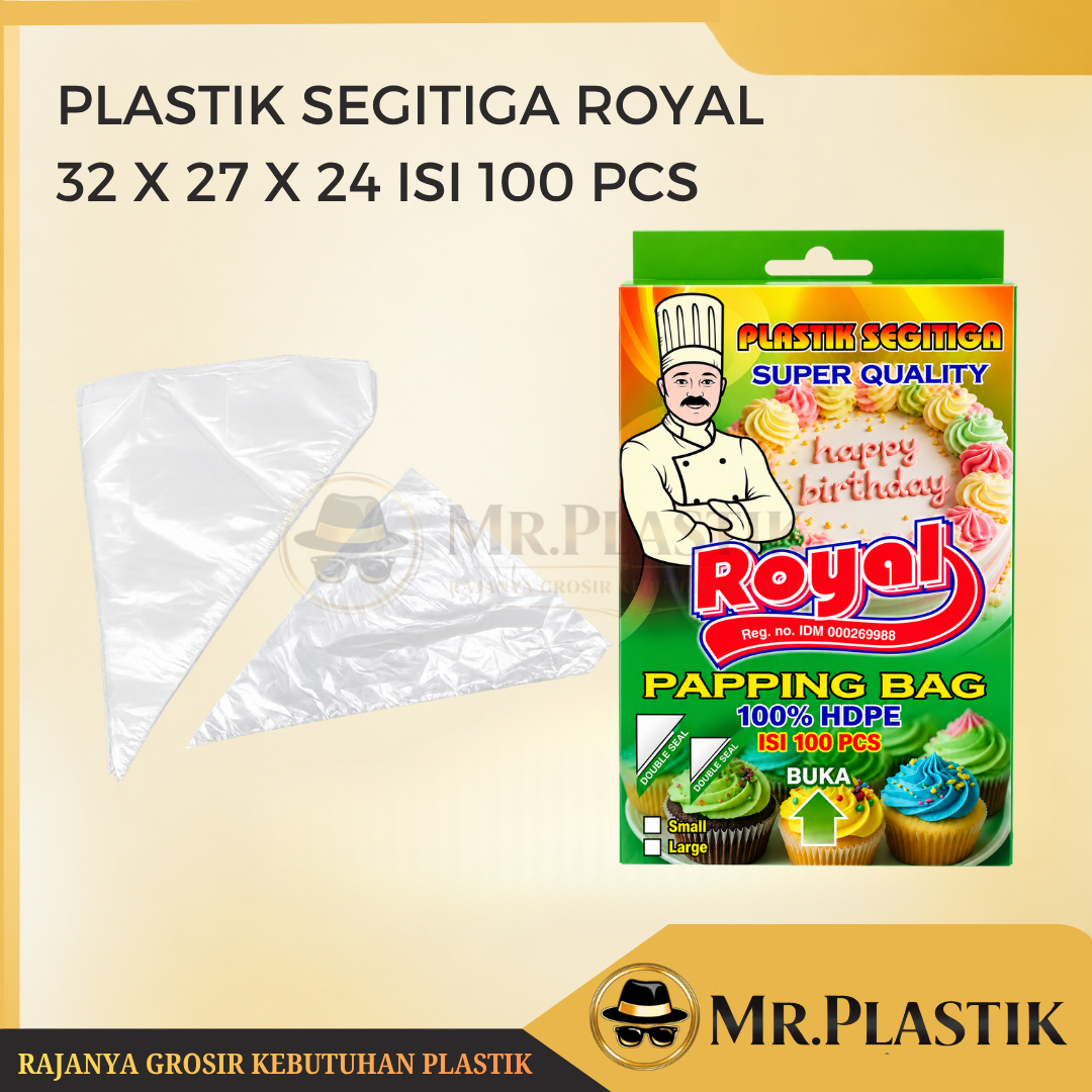 1 DUS plastik segitiga royal isi 50PACK/5000PCS