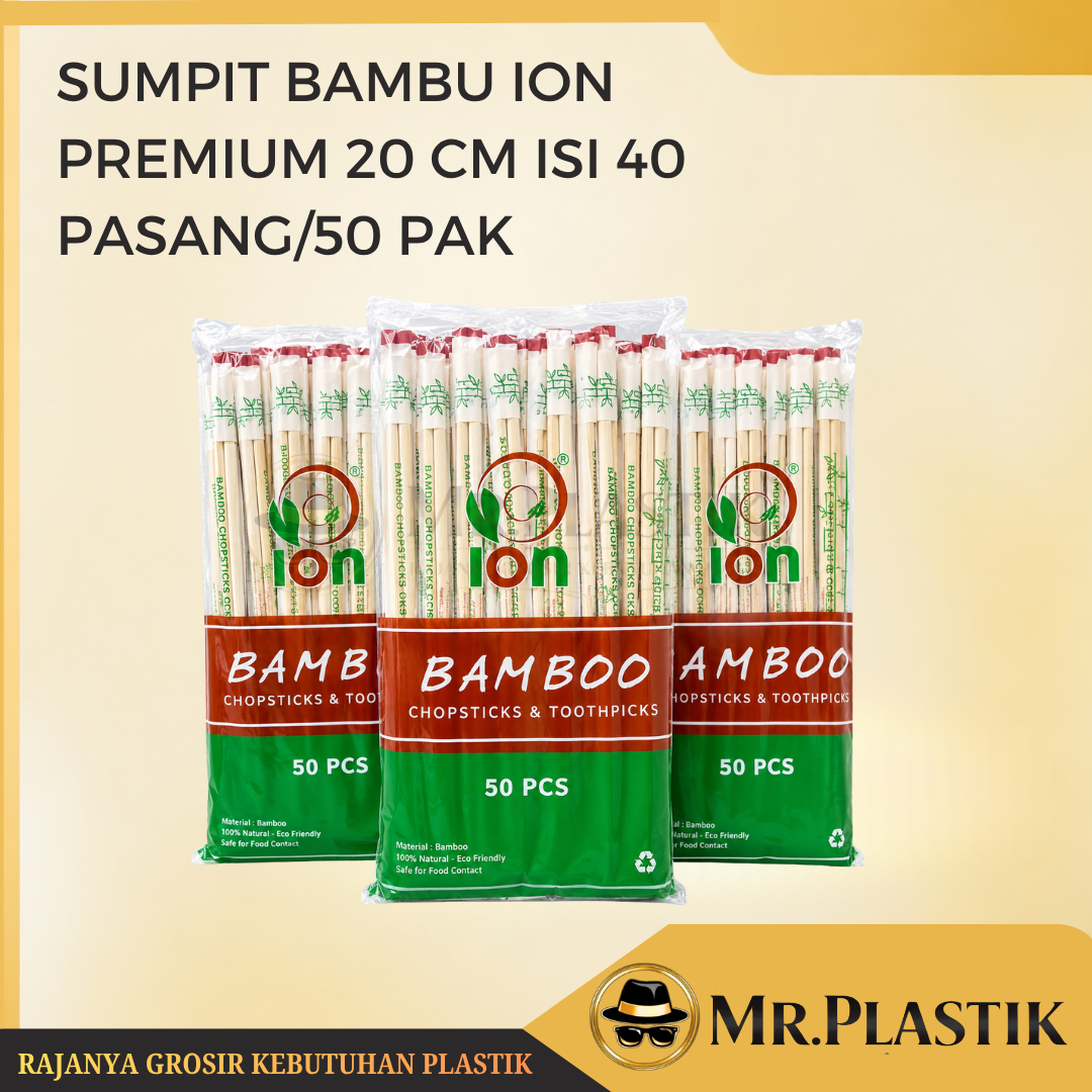 1 Ball Sumpit Bambu ION Premium 20 cm Isi 50 pak/2000 pasang